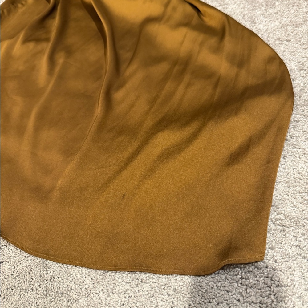 Ramy Brook Wrenn Dress in Metallic Copper Satin Midi Dress Size: Small - Picture 14 of 16